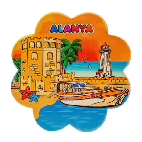 Alanya Temalı Uv Papatya Yöresel Bardakaltı 88 Mm - 1