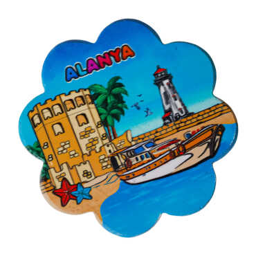 Alanya Temalı Uv Papatya Yöresel Bardakaltı 88 Mm - 2