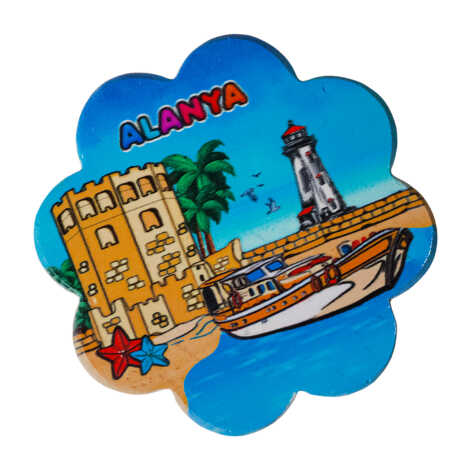 Alanya Temalı Uv Papatya Yöresel Bardakaltı 88 Mm - 2