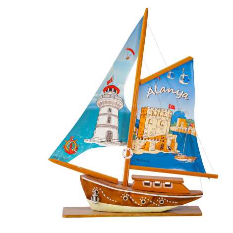 Alanya Temalı Yelkenli Ahşap Tekne Ab1 - 3