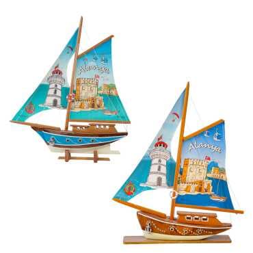 Alanya Themed Wooden Sailboat Model Ab1 - 2