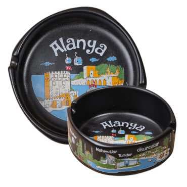 Alanya Themed Traditional Large Ashtray 100*40 mm