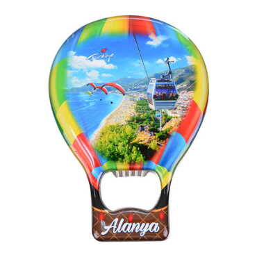 Myros - Alanya Themed Baloon Shaped Metal Magnetic Bottle Opener 102x73 mm