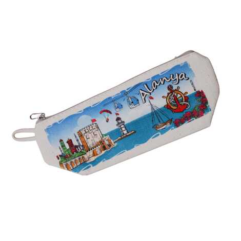 Alanya Themed Canvas Pencil Case - 6