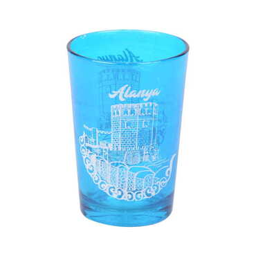 Myros - Alanya Themed Color Printed Glass Of Water