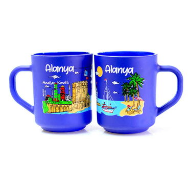 Myros - Alanya Themed Colored Glass Mug