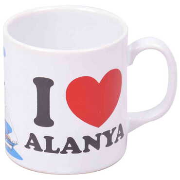 Alanya Themed Custom Printed Ceramic Coffee Mug 82x90 mm - Thumbnail