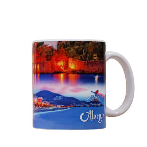 Alanya Themed Customised Porcelain Souvenir Travel Mug 80x95 mm - 4