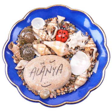 Myros - Alanya Themed Customised Sea Shell Plate Magnet 73 Mm