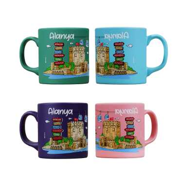 Alanya Themed Customised Serigraphy Printed Ceramic Mug 82x90 mm - 3