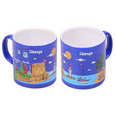 Alanya Themed Customised Serigraphy Printed Ceramic Mug 82x90 mm - Thumbnail