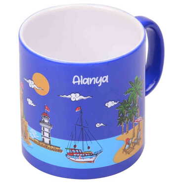 Alanya Themed Customised Serigraphy Printed Ceramic Mug 82x90 mm - Thumbnail