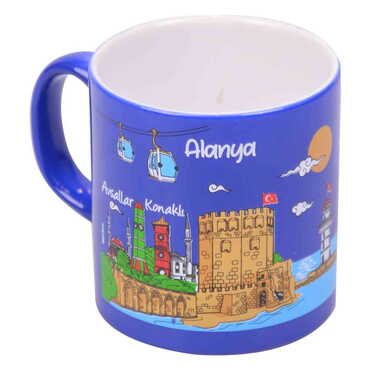 Alanya Themed Customised Serigraphy Printed Ceramic Mug 82x90 mm - Thumbnail