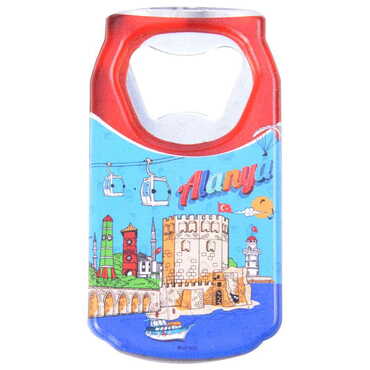 Alanya Themed Customised UV Printed Coca Cola Bottle Shape Plastic Base Bottle Opener 43x80 mm - Thumbnail