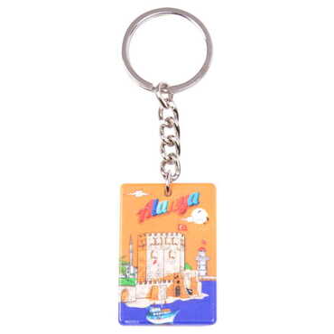 Alanya Themed Customised UV Printed Plastic Base Rectangle Keyring 31x106 mm - 3