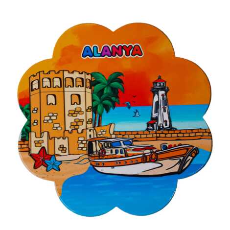 Alanya Themed Daisy Trivet with Regional Name Design - 1