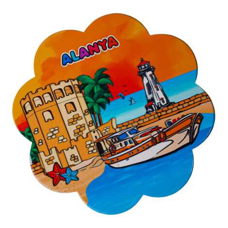 Alanya Themed Daisy Trivet with Regional Name Design - 2