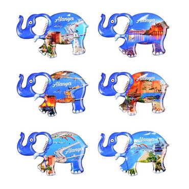Alanya Themed Elephant Shaped Metal Magnetic Bottle Opener 98x61 mm - 4