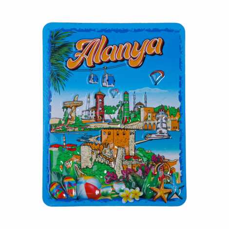 Alanya Themed Embossed PVC Refrigerator Magnet 70x90 mm - 1