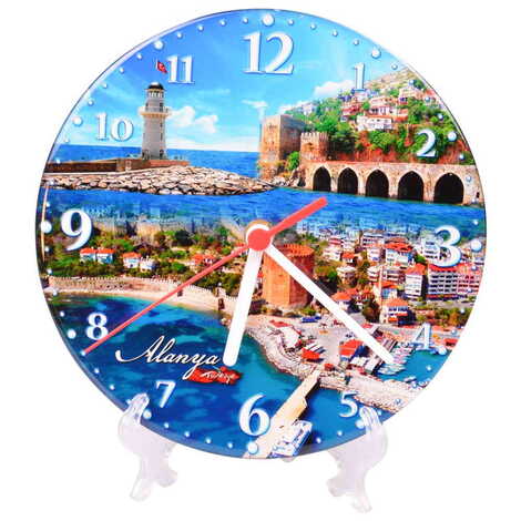 Alanya Themed Epoxy Wall Clock Home Decoration 20 Cm