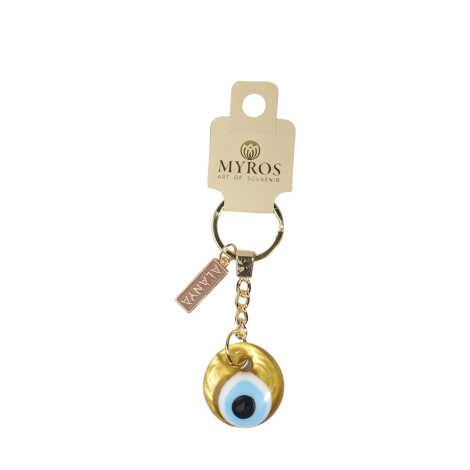 Alanya Themed Evil Eye Keychain Gold Collection - 1