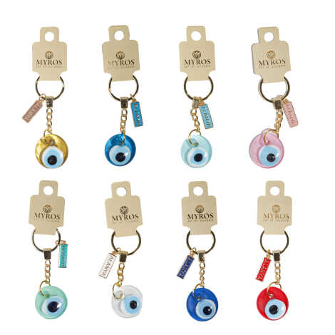 Alanya Themed Evil Eye Keychain Gold Collection - 6