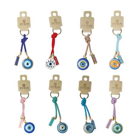 Alanya Themed Evil Eye Keychain Gold Collection - 8