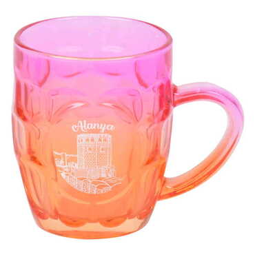 Alanya Themed Glass Mug - Thumbnail