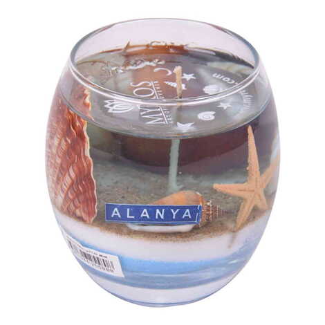 Alanya Themed Glass Transparent Gel Candle