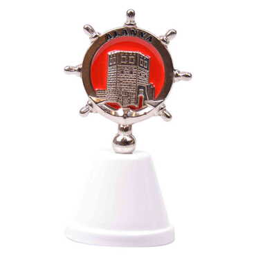 Alanya Themed Metal Enamel Hand Bell - Thumbnail