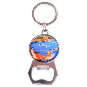 Myros - Alanya Themed Metal Keychain With Opener 35x120 mm