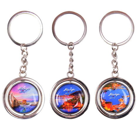 Alanya Themed Metal Spinner Keychain 38x100 mm - 2