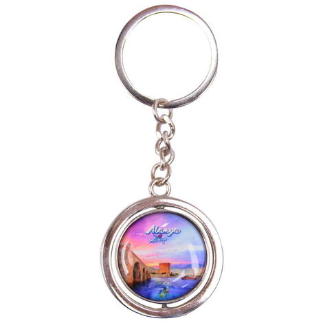 Alanya Themed Metal Spinner Keychain 38x100 mm - 3
