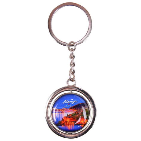 Alanya Themed Metal Spinner Keychain 38x100 mm - 5