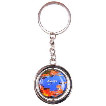 Myros - Alanya Themed Metal Spinner Keychain 38x100 mm