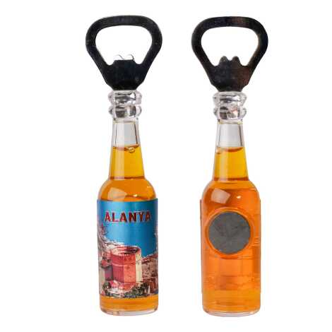 Alanya Themed Metallic Bottle Opener Refrigerator Magnet - 7