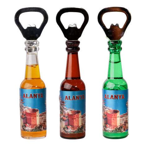 Alanya Themed Metallic Bottle Opener Refrigerator Magnet - 2