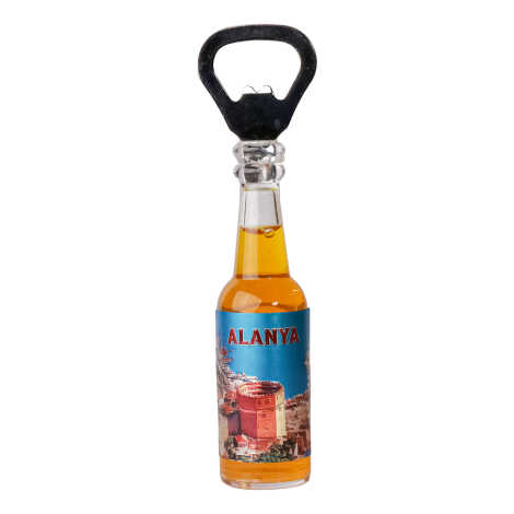 Alanya Themed Metallic Bottle Opener Refrigerator Magnet - 3