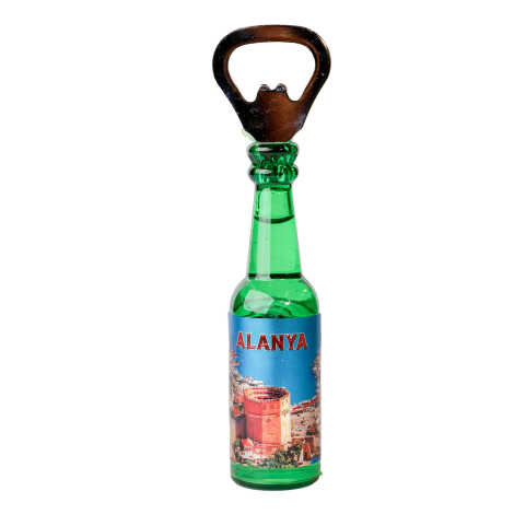 Alanya Themed Metallic Bottle Opener Refrigerator Magnet - 4