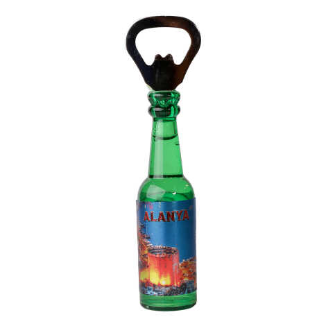 Alanya Themed Metallic Bottle Opener Refrigerator Magnet - 5