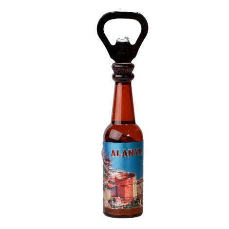Alanya Themed Metallic Bottle Opener Refrigerator Magnet - 6
