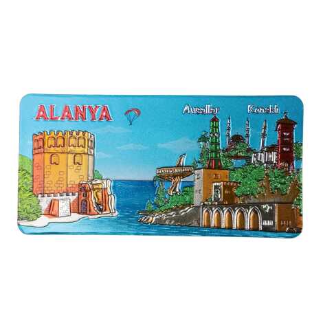 Alanya Themed Metallic Refrigerator Magnet 50x100 mm - 5
