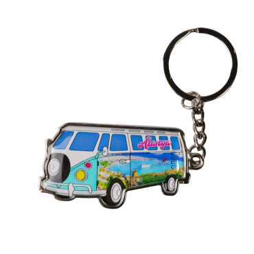 Alanya Themed Minibus Shaped Metal Keychain - 1