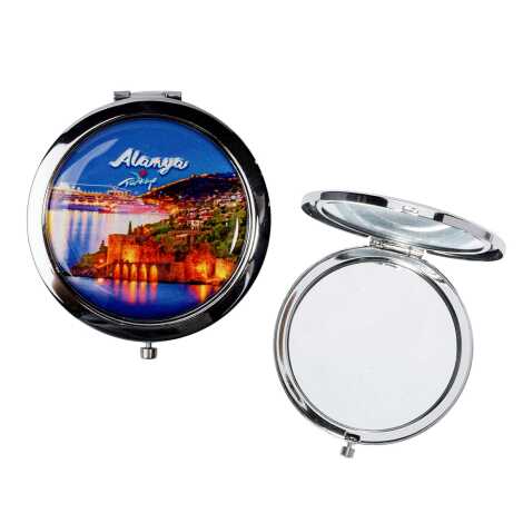 Alanya Themed Myros Metal Round Mirror 70x11 mm - 1