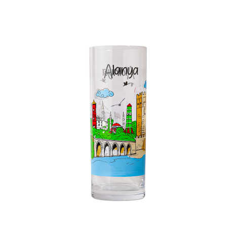 Alanya Themed Myros Printed Rakı Glass - 5