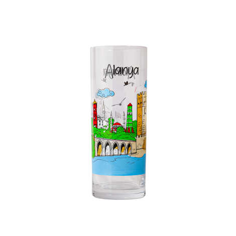 Alanya Themed Myros Printed Rakı Glass - 4