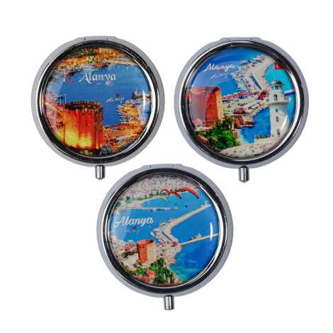 Alanya Themed Myros Round Pill Box 50x15 mm - 2