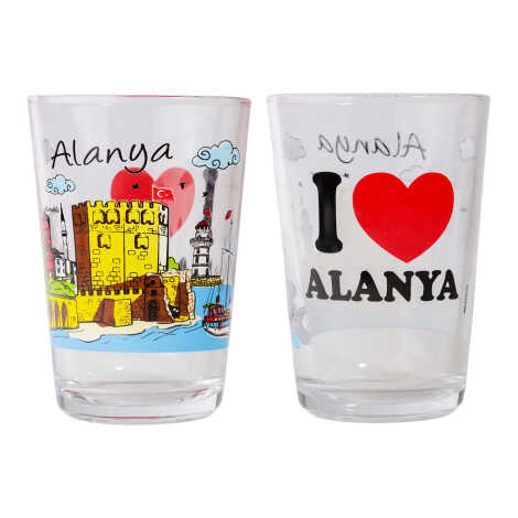 Alanya Themed Myros Set of 2 Water Glasses - 1