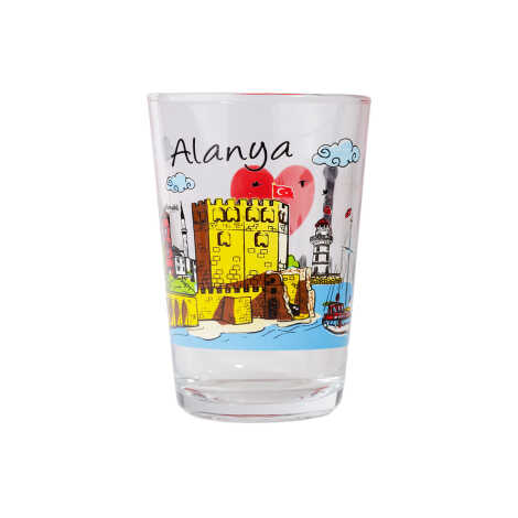 Alanya Themed Myros Set of 2 Water Glasses - 2