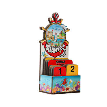 Alanya Themed Myros Wooden Desk Calendar - 5